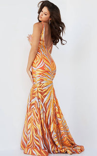 Jovani - V Neck Prom Dress