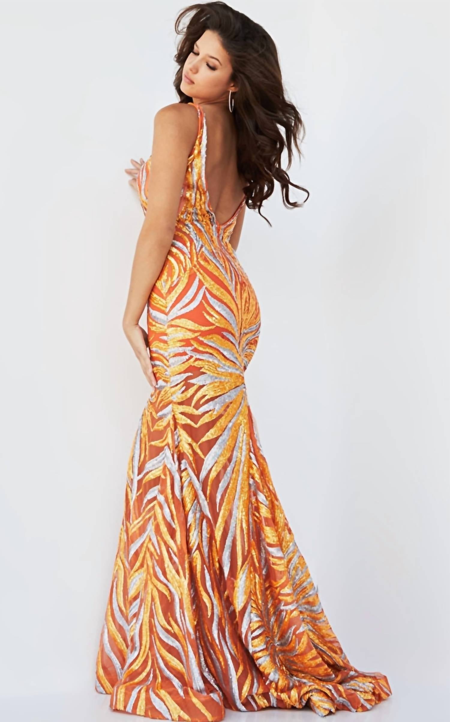 Jovani - V Neck Prom Dress