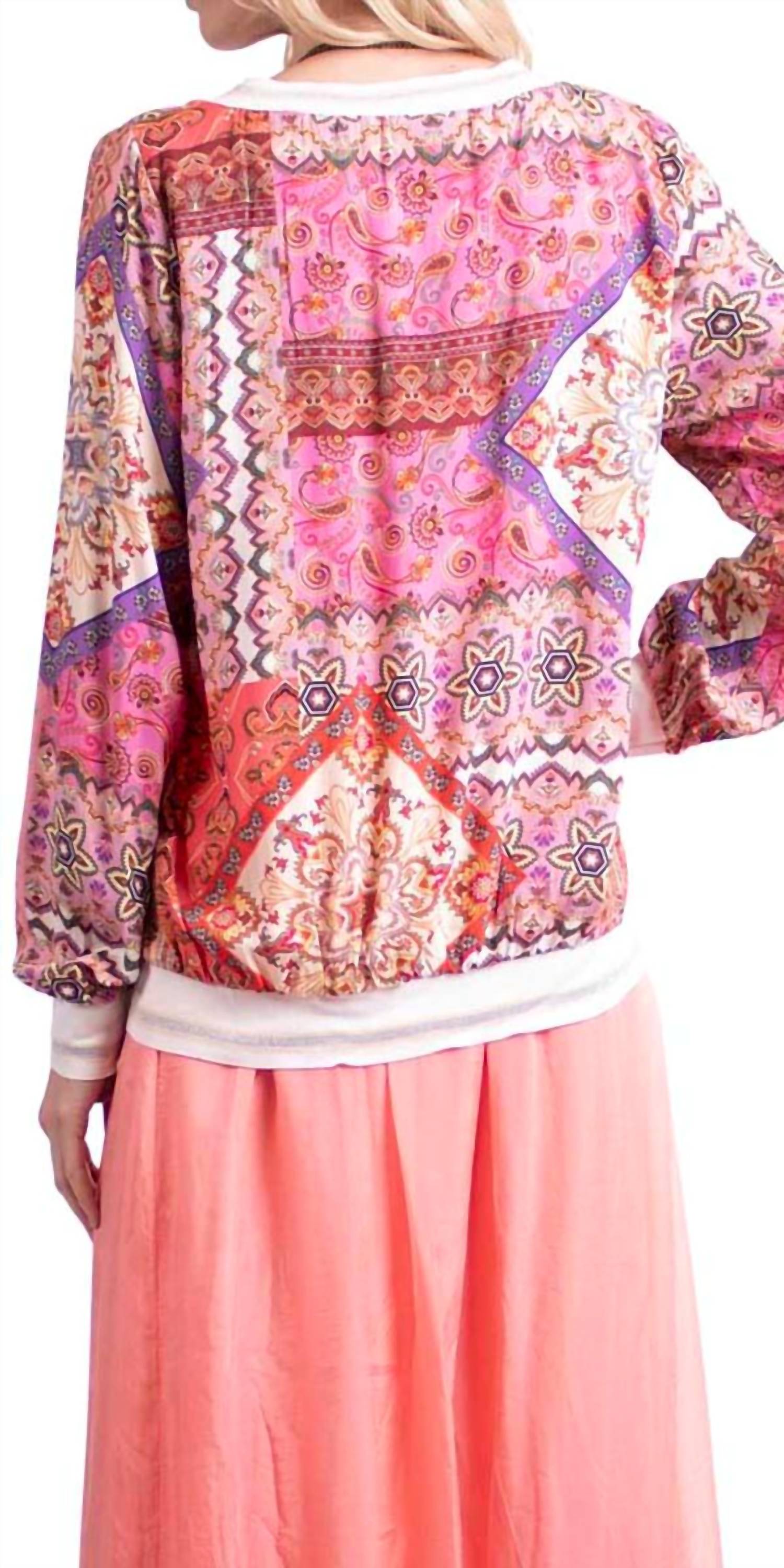 Gigi Moda - Chia Long Sleeve Pasiley Blouse