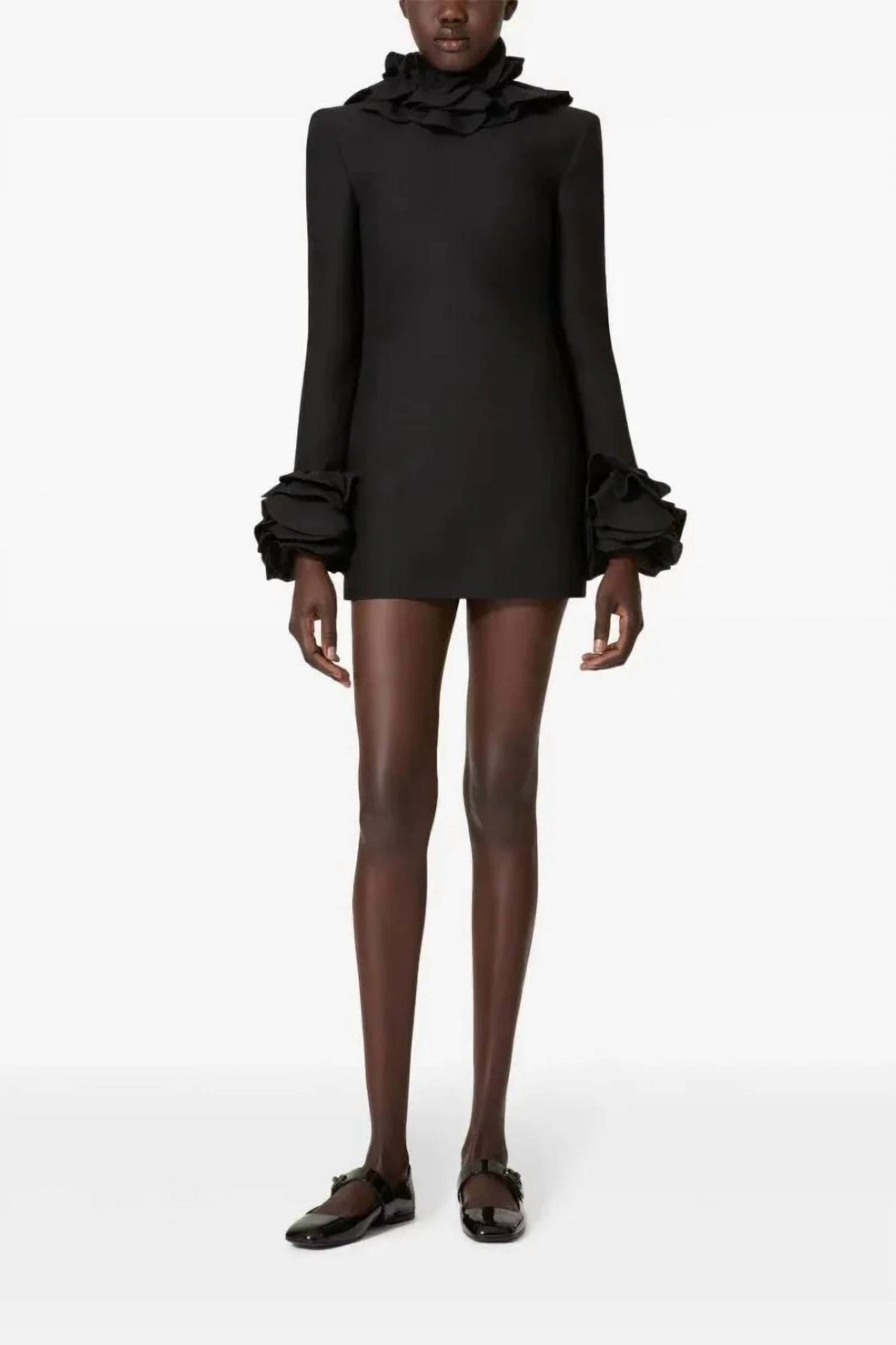 Valentino Garavani - Long-sleeve Ruffled Mini Dress