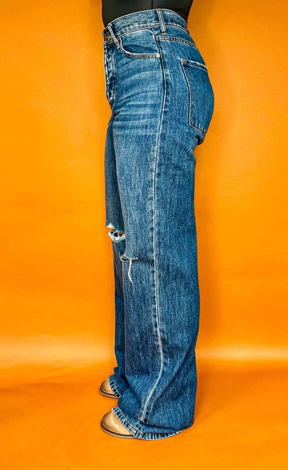 KanCan 90’s Wide Leg Flare Denim Jeans in mid wash - women's jeans - alternate view
