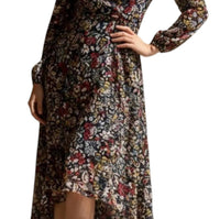 VINCE CAMUTO Vibrant Floral Long Sleeve Dress in multicolor - women's dress - detail view