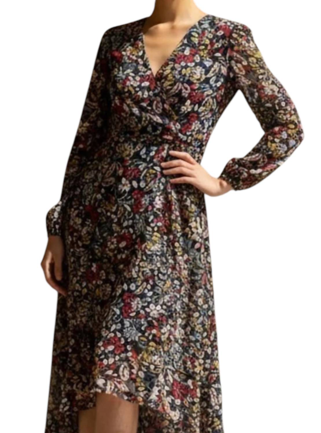 VINCE CAMUTO Vibrant Floral Long Sleeve Dress in multicolor - women's dress - alternate view