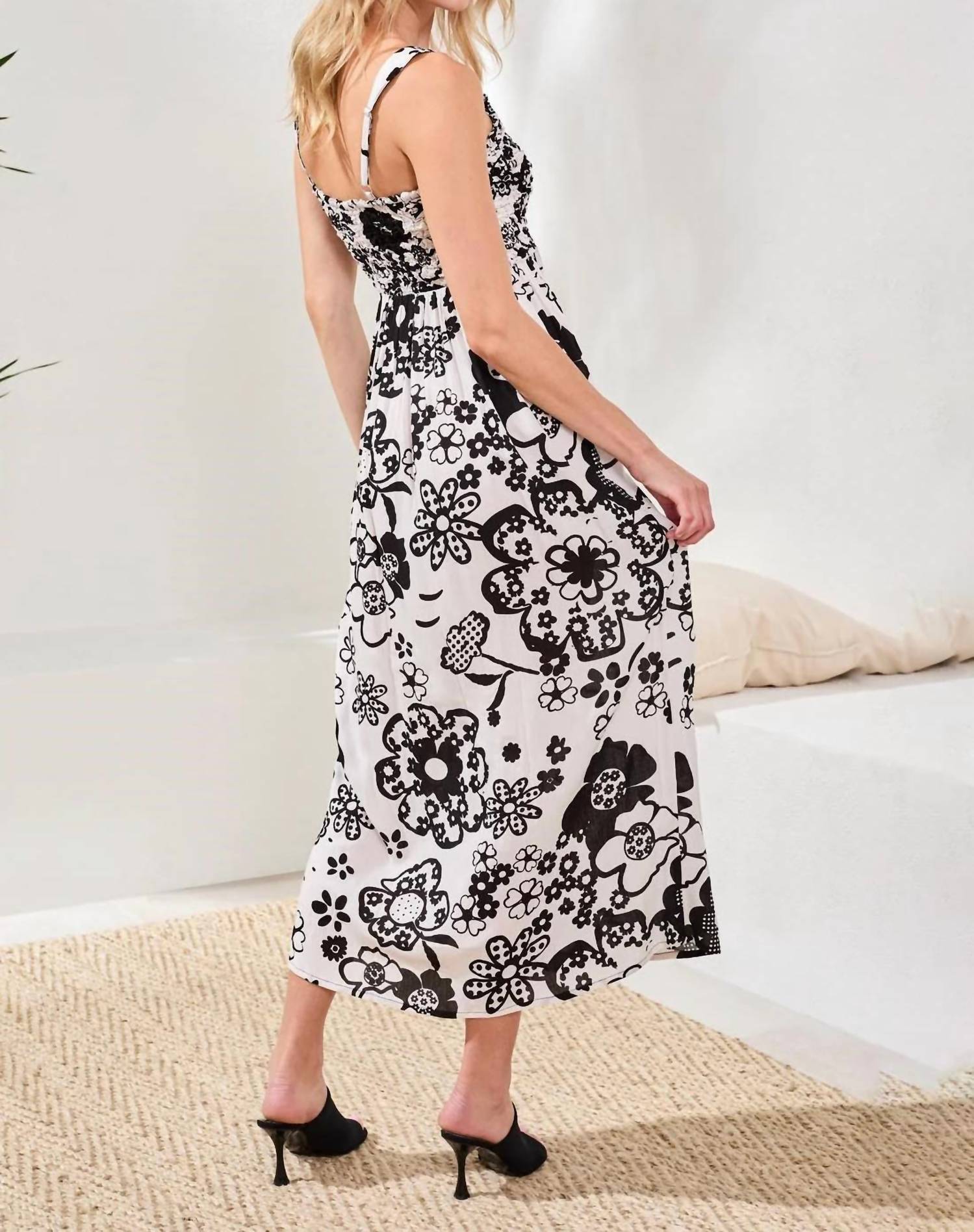 MB by Tribal Smocked Maxi Dress in floral - women's dress - alternate view