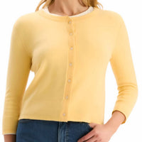 Tyler Boe Marni Cashmere Long Sleeve Cardigan in yellow - women's cardigan