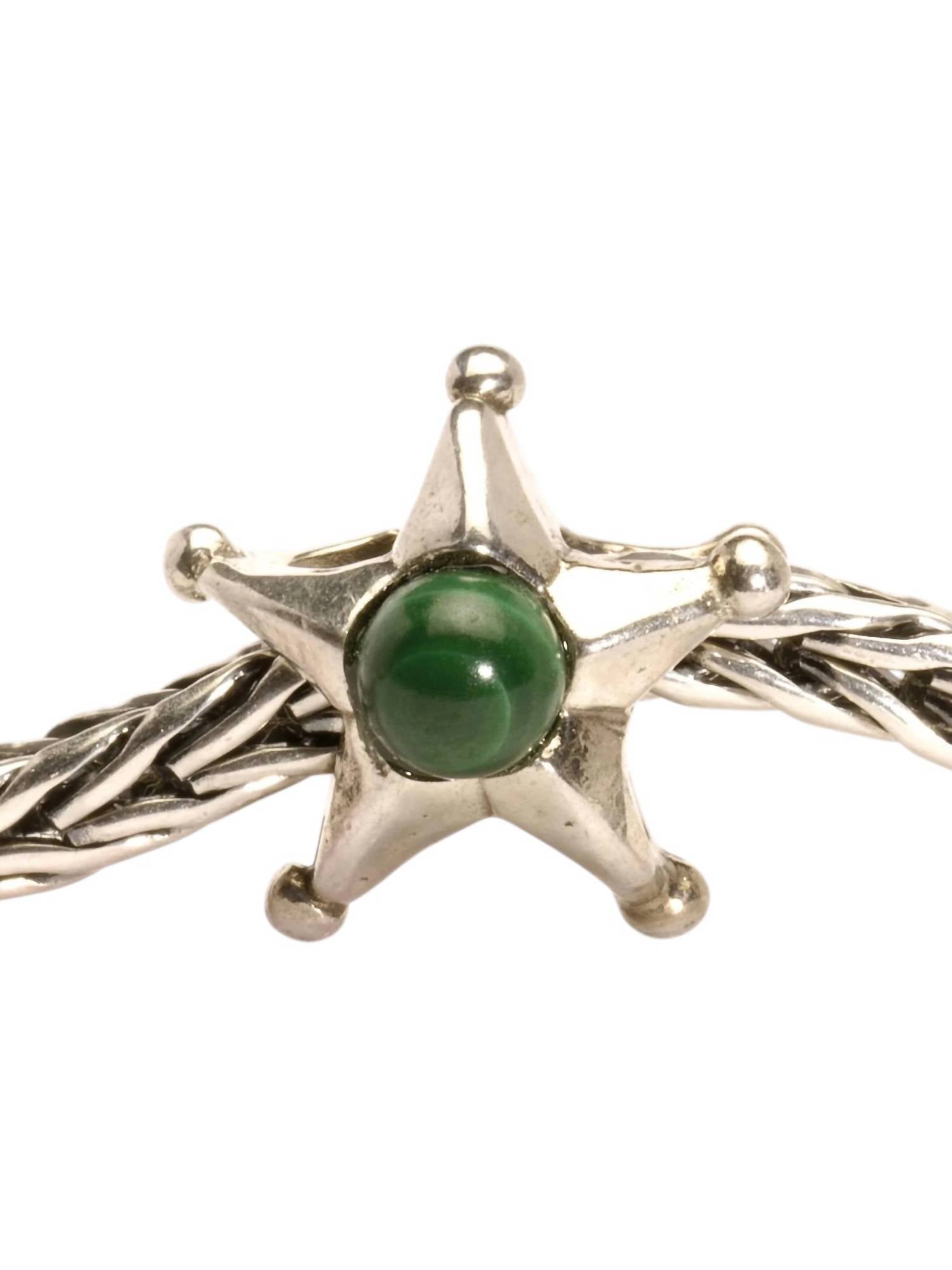 Trollbeads Virgo Star Sterling Bead in green - women's jewelry - detail view