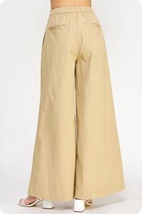 Strut & Bolt - Pleat Detail Wide Leg Twill Pants