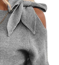 Masyal - Tabitha Bow Lantern Sleeve Knit Cardigan Sweater