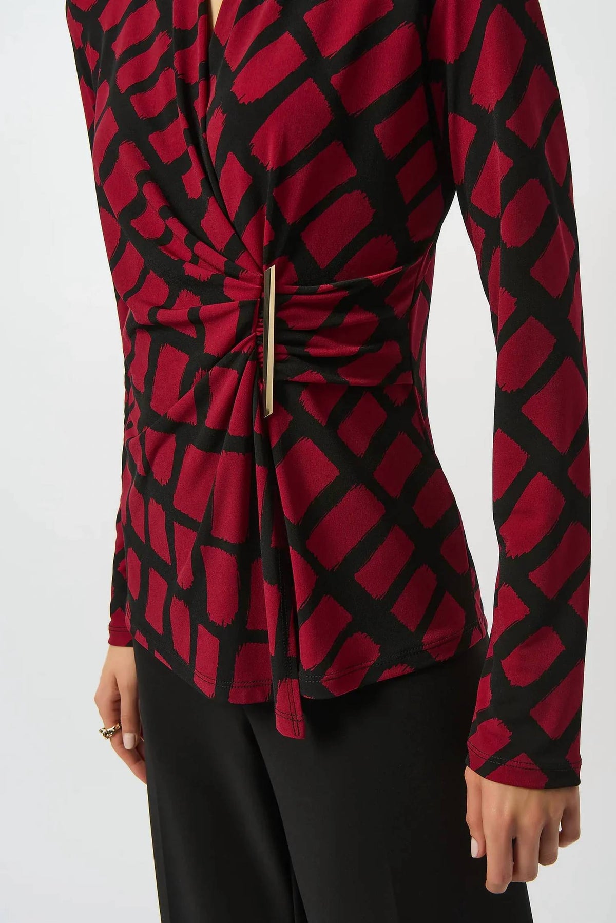 Joseph Ribkoff - V-neck Faux Wrap Top