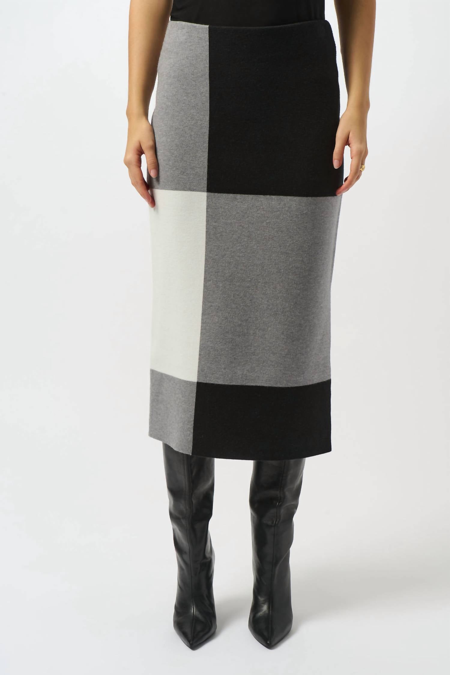 Joseph Ribkoff - JACQUARD SWEATER COLOR BLOCK SKIRT