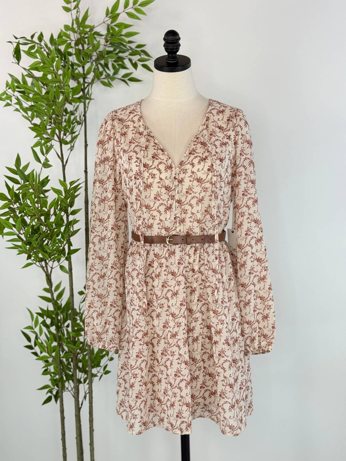 Dex Clothing Tiered Dress in floral vine - women's dress - detail view