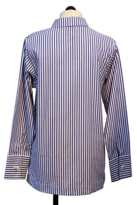 Leo Ugo - Women's Bow Buttons Striped Blouse