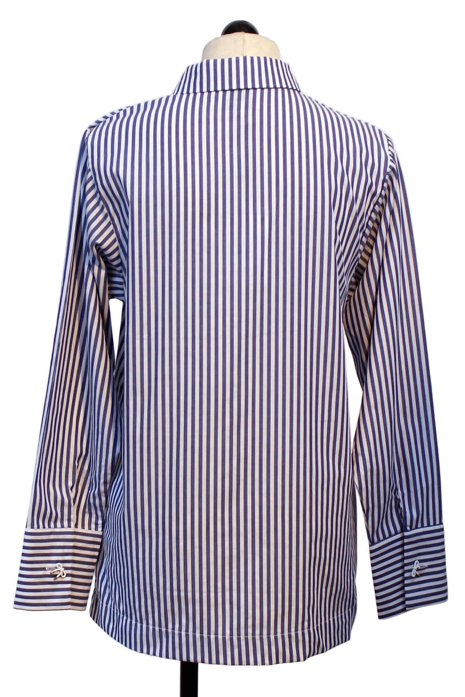 Leo Ugo - Women's Bow Buttons Striped Blouse