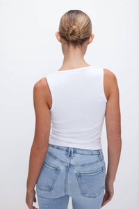 Good American - Heritage Micro Rib Scoop Neck Tank Top