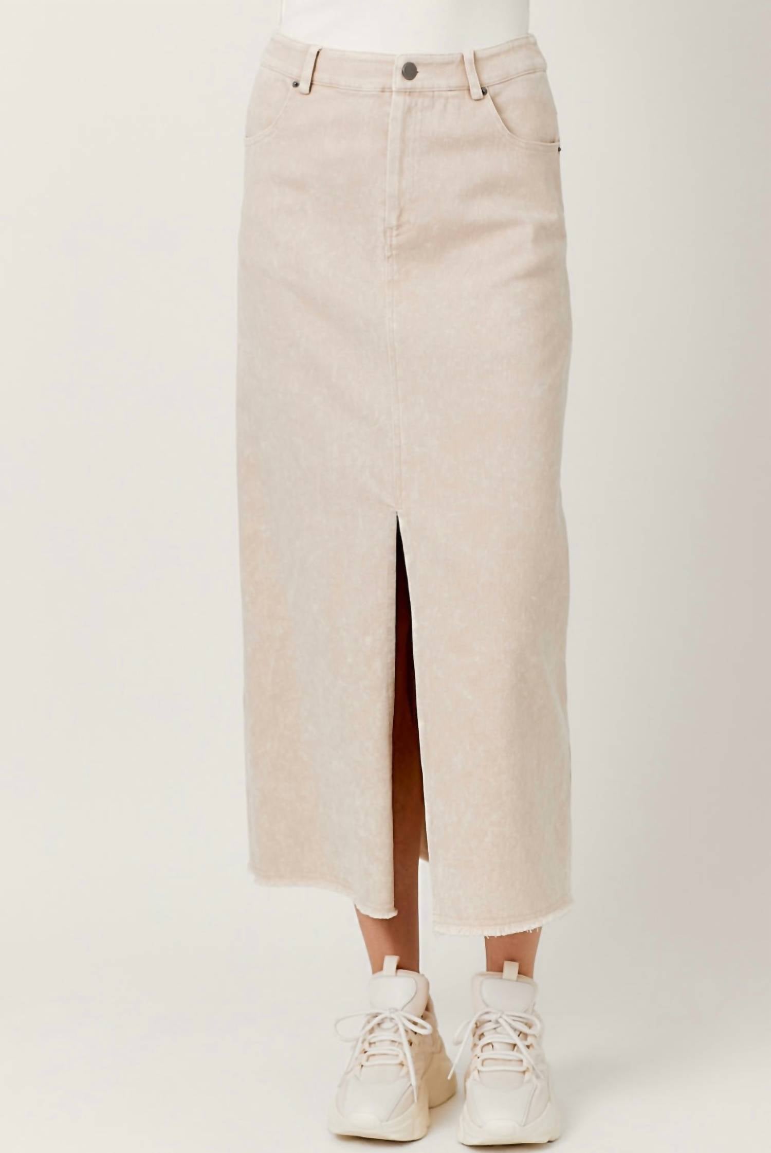 Mystree - Washed Front Slit Skirt