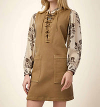 spartina 449 Quinn Lace Up Dress in mocha - women's dress