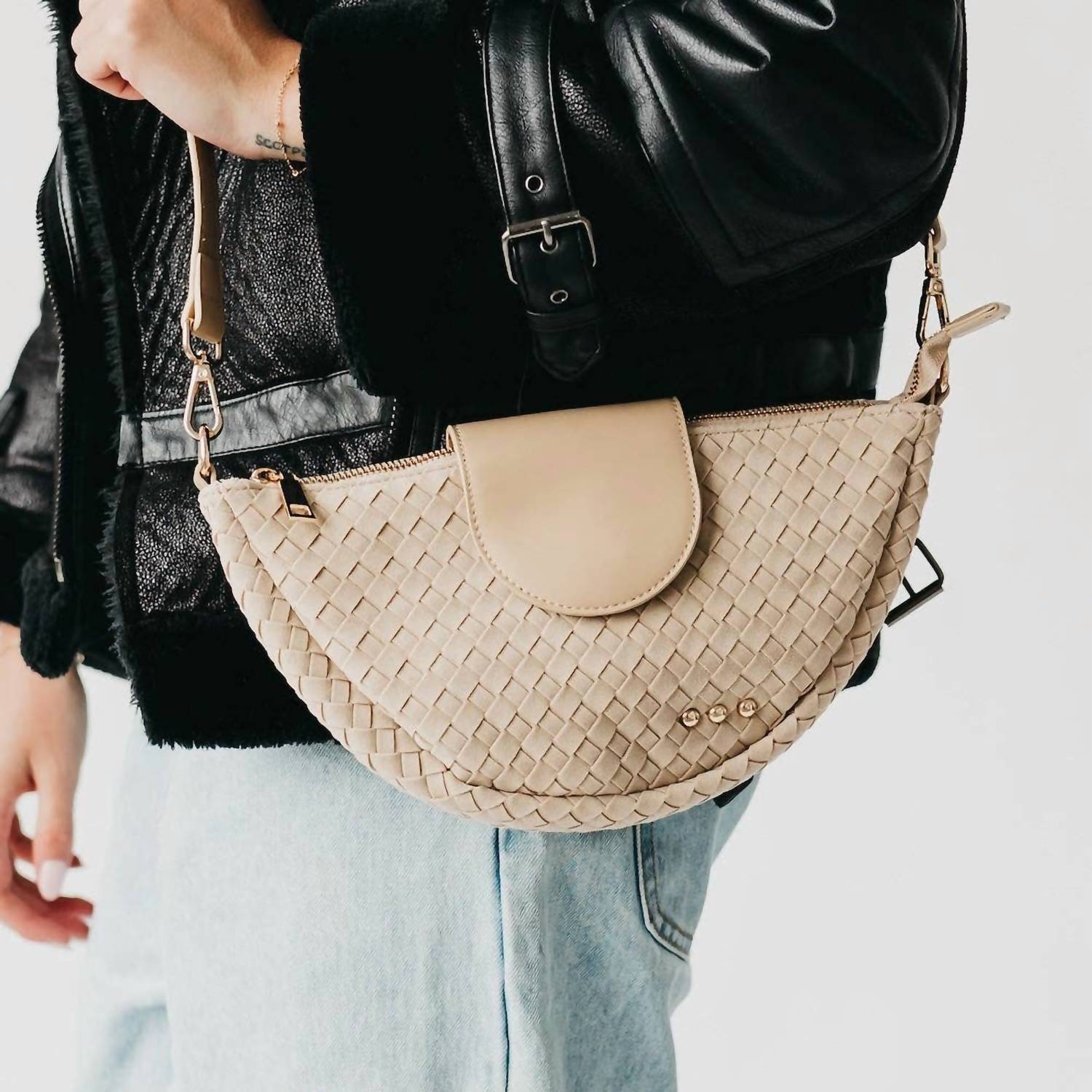 Pretty Simple - Women's Selena Suede Flap Crossbody Bag
