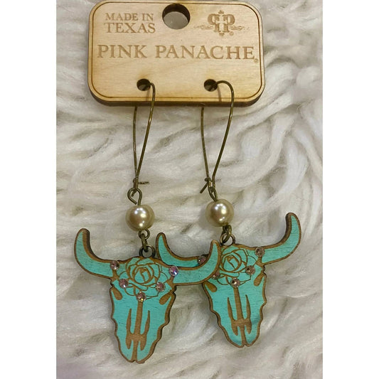 Pink Panache - Women's Steer Head Earrings