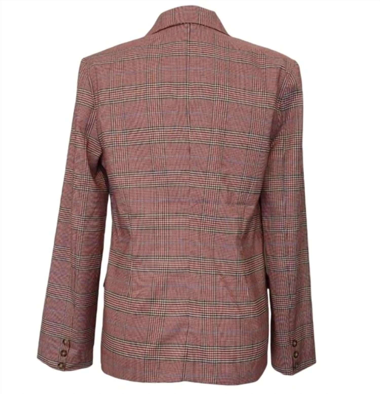 Bb Dakota - Just Checking In Rouge Plaid Blazer