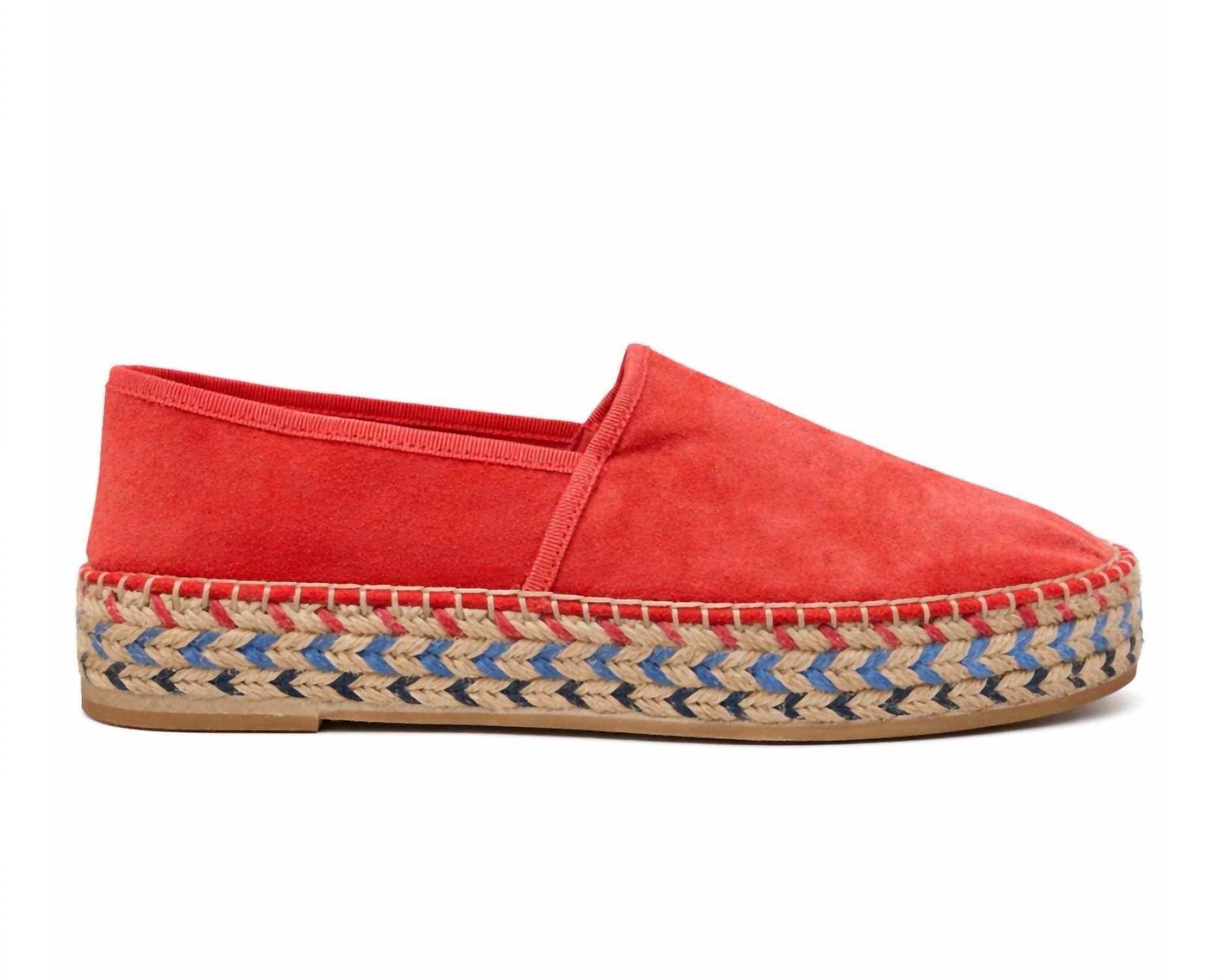 Santoni Women's Suede Platform Espadrille in orange - women's shoe