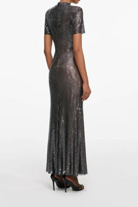 Self-Portrait - Rhinestone Mesh Midi Dress