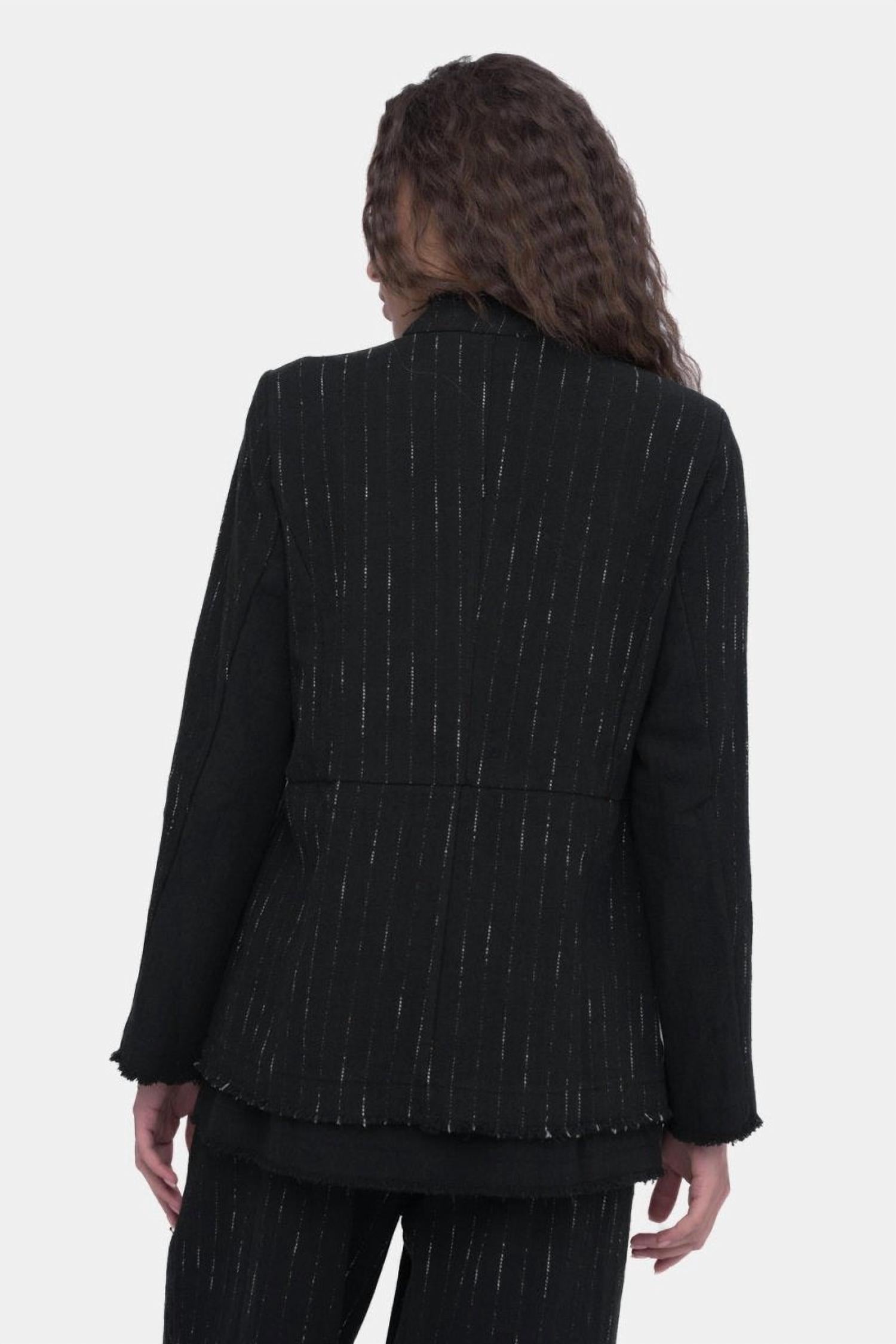 Baci - Striped Buttoned Long Sleeve Jacket
