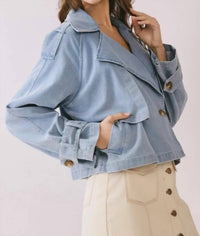 Tcec - Maxine Double Breasted Front Oversized Denim Jacket