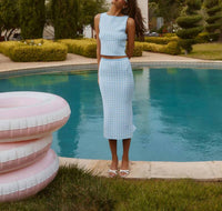 Astr - Gingham Sleeveless Shirt