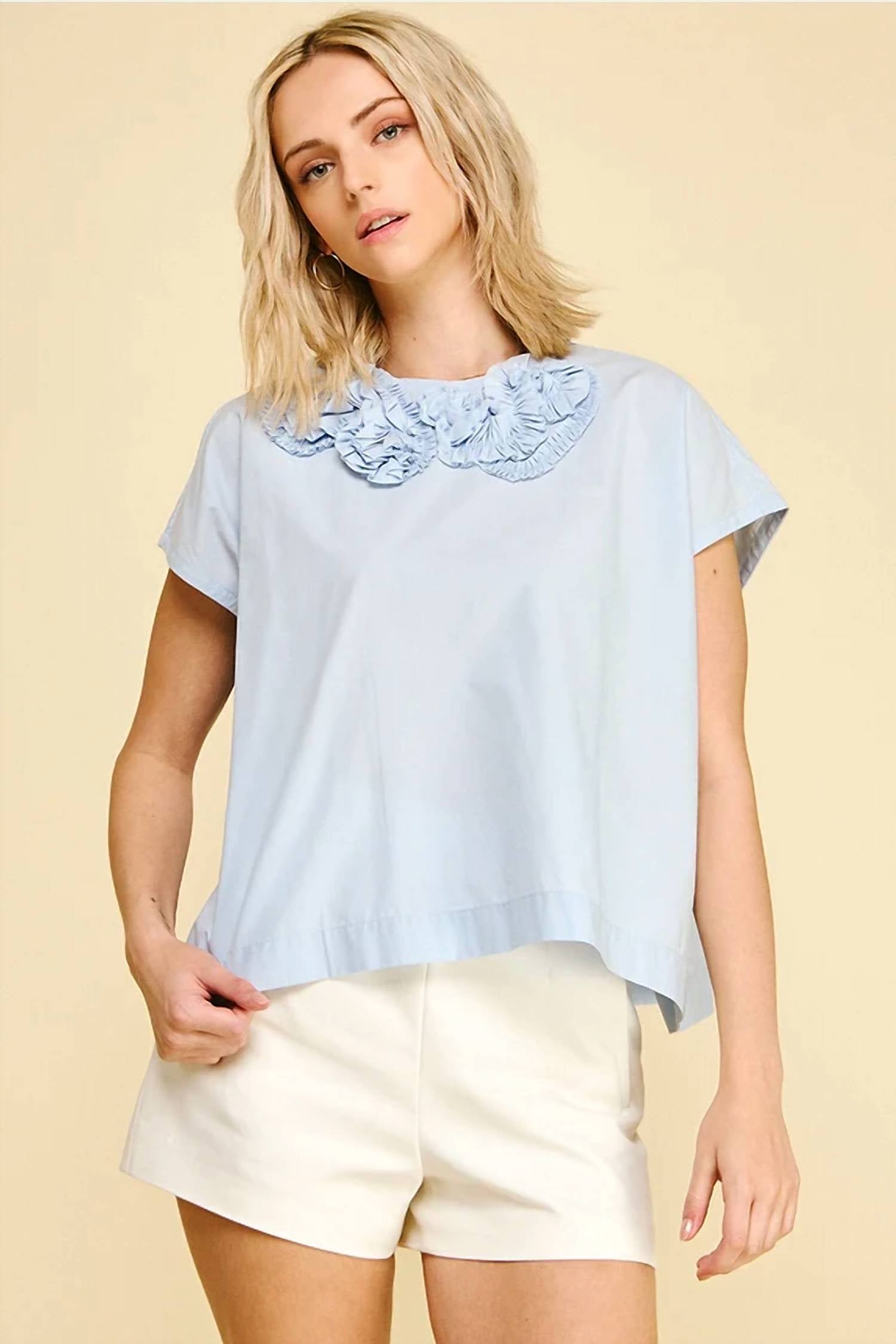 Pinch - Floral Embroidered Detail Top