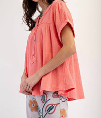 Easel - Soft Washed Woven Top