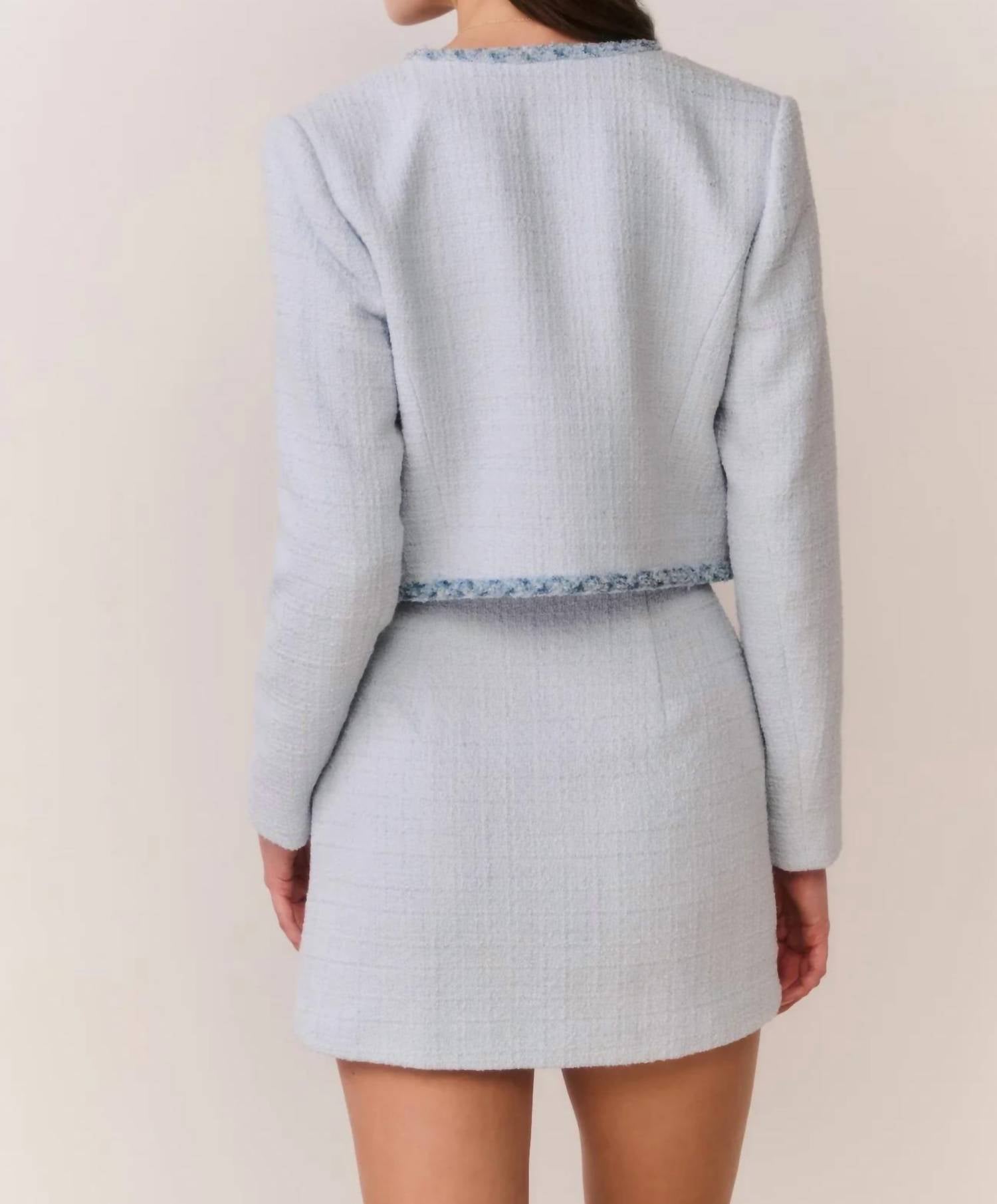 Loveshackfancy - Azula Denim-trimmed Tweed Jacket
