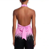 Ramy Brook - Feather Trim Halter Top