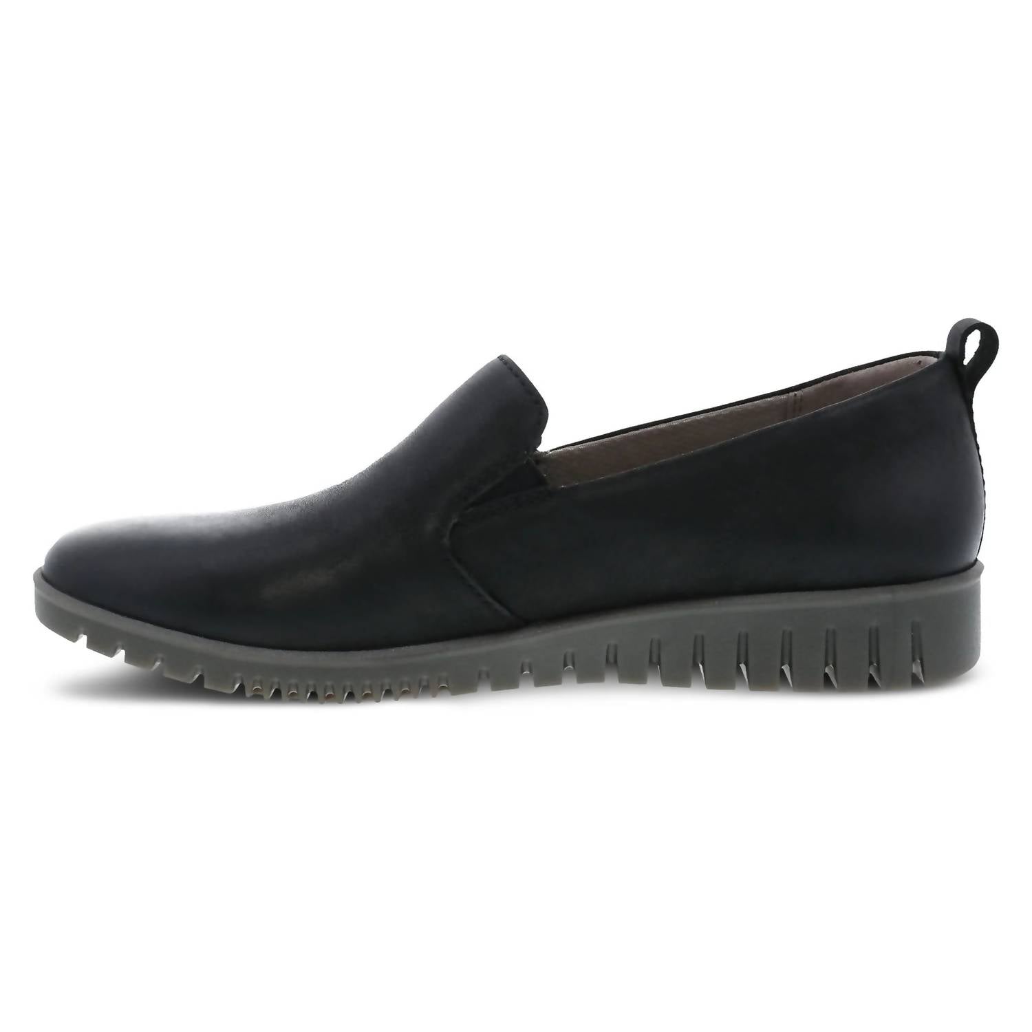dansko Women's Linley Burnished Calf Slip On Loafer in black - women's shoe - view 5
