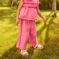 Mayoral - Rickrack Ruffled Pants And Blouse Set