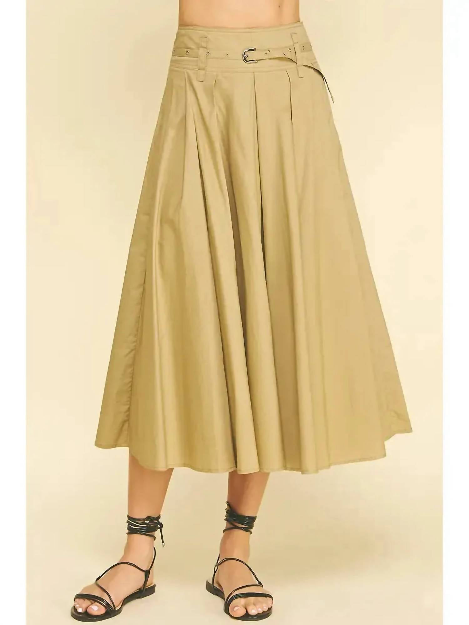 Pinch - Pleated A Line Midi Skirt