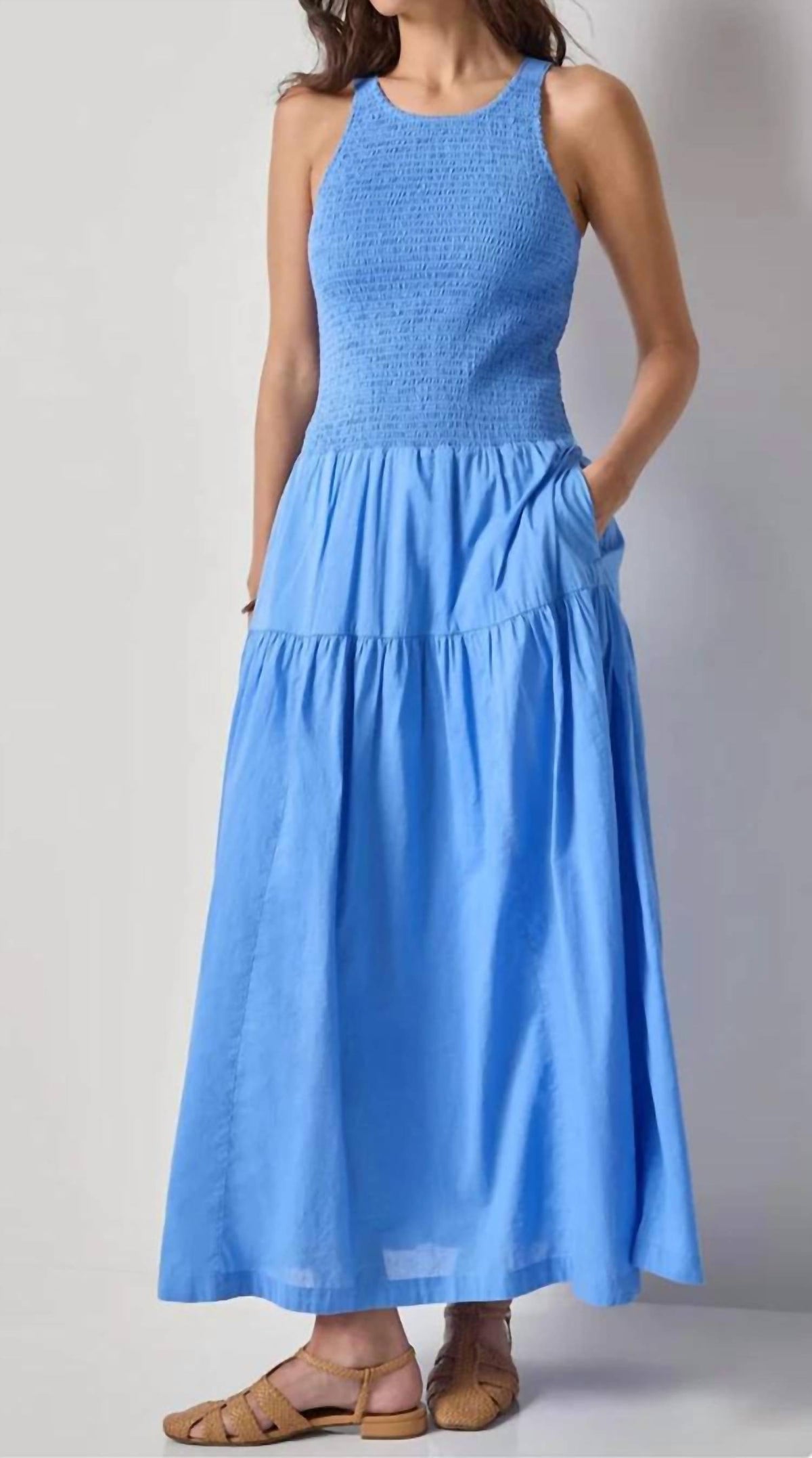 Lilla P - Smocked Bodice Midi Dress
