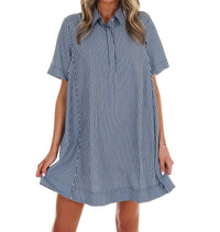Day + Moon - Women's Up For Anything Striped Shirt Dress