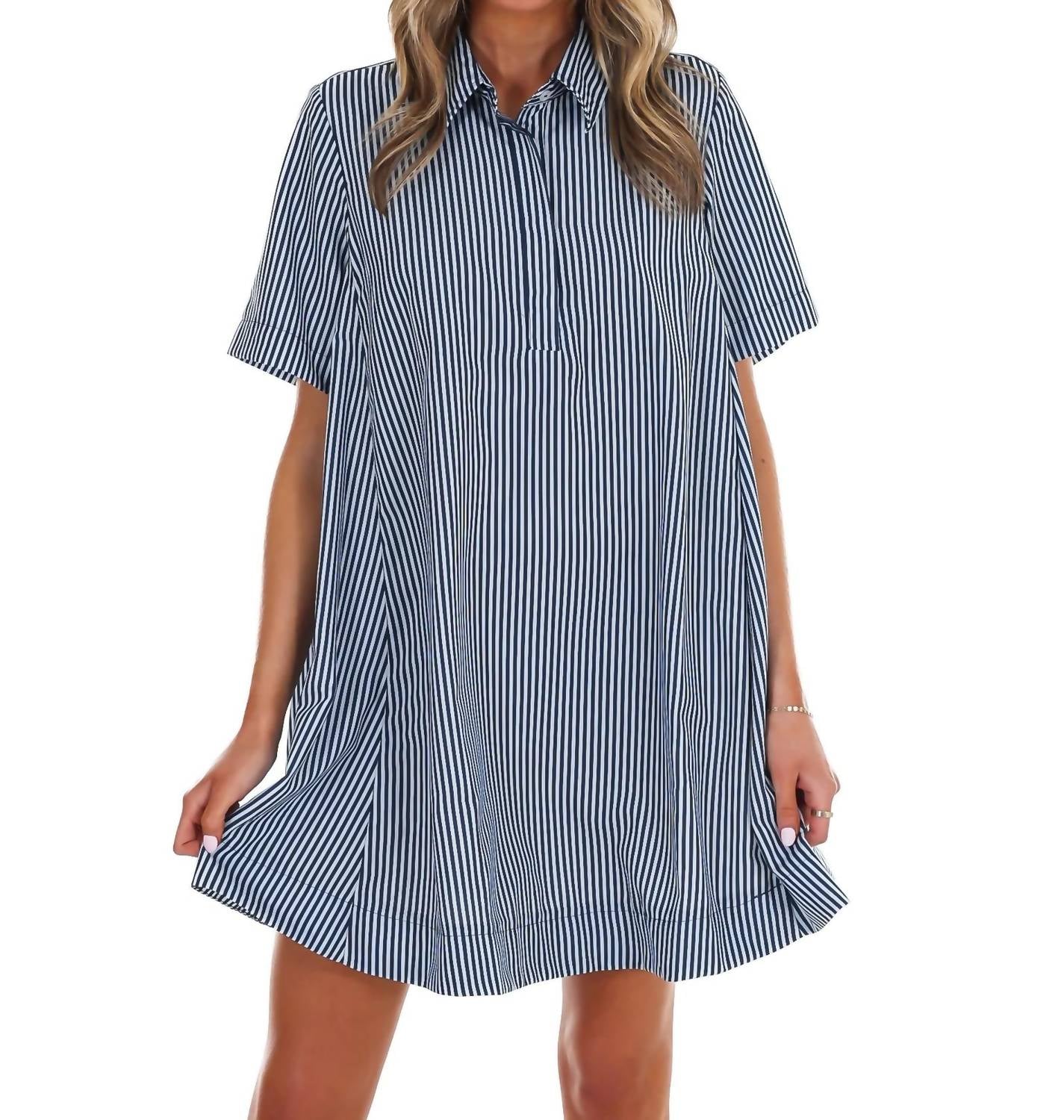 Day + Moon - Women's Up For Anything Striped Shirt Dress