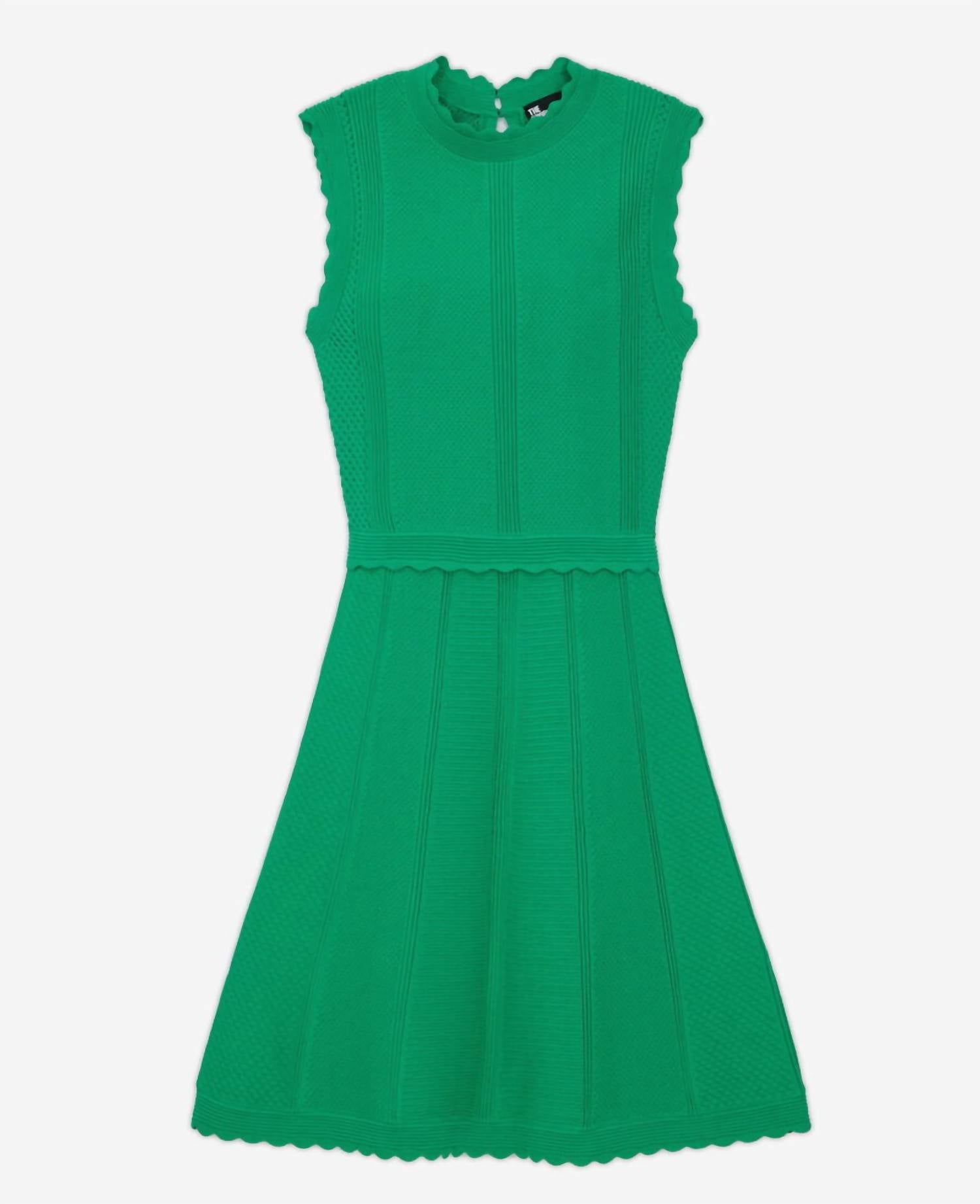 THE KOOPLES Romantic Knit Mixed Media Dress in gre01 - women's dress - view 6