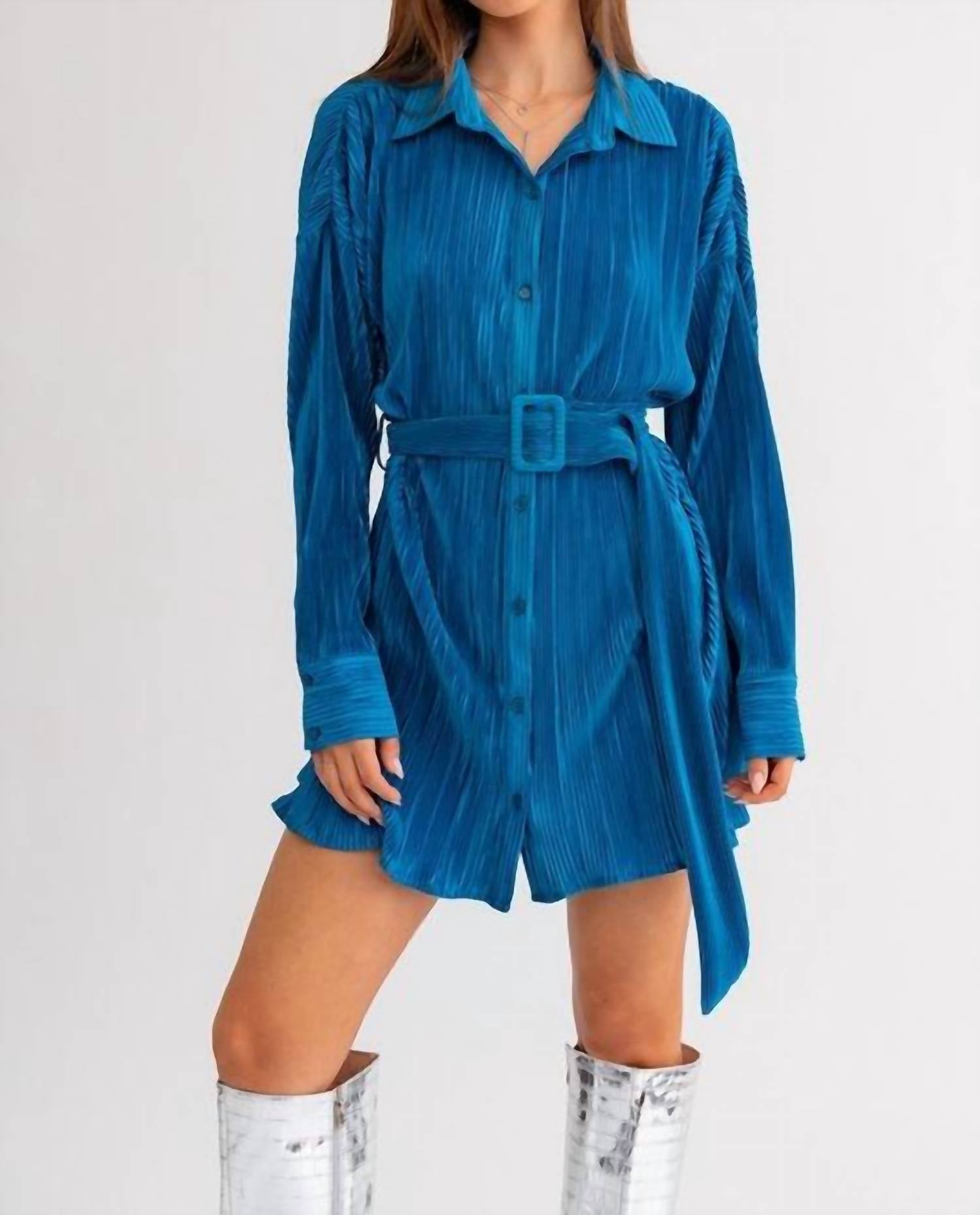 Disco Avenue Retro Radiant Dress in blue - women's dress - view 4