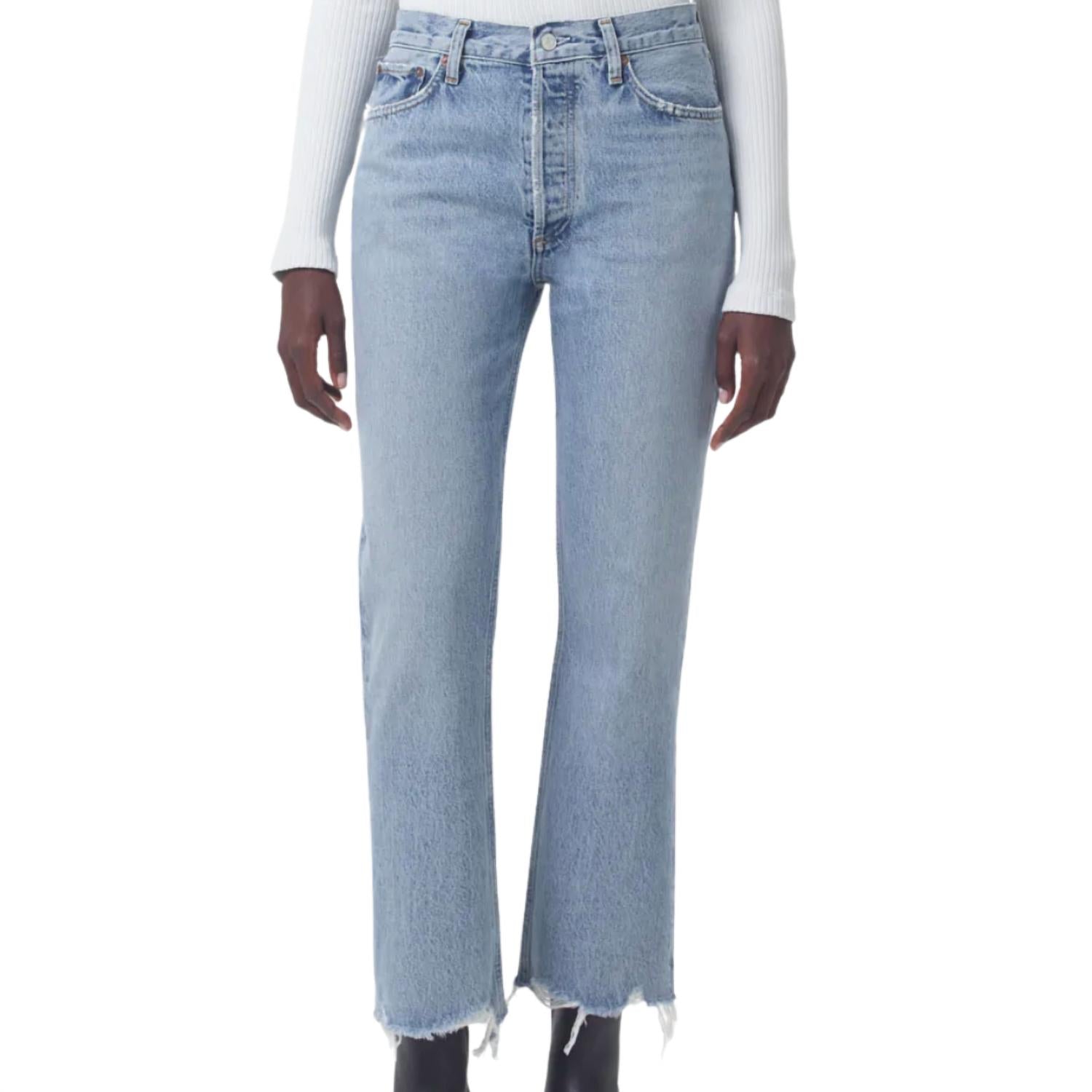 AGOLDE Women's Mid Rise Relaxed Boot Jeans in curio - women's jeans