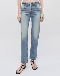 Re/Done - Mid Rise Stove Pipe Jeans