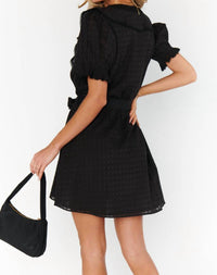 Show Me Your Mumu Marissa Mini Dress in black voile - women's dress - detail view