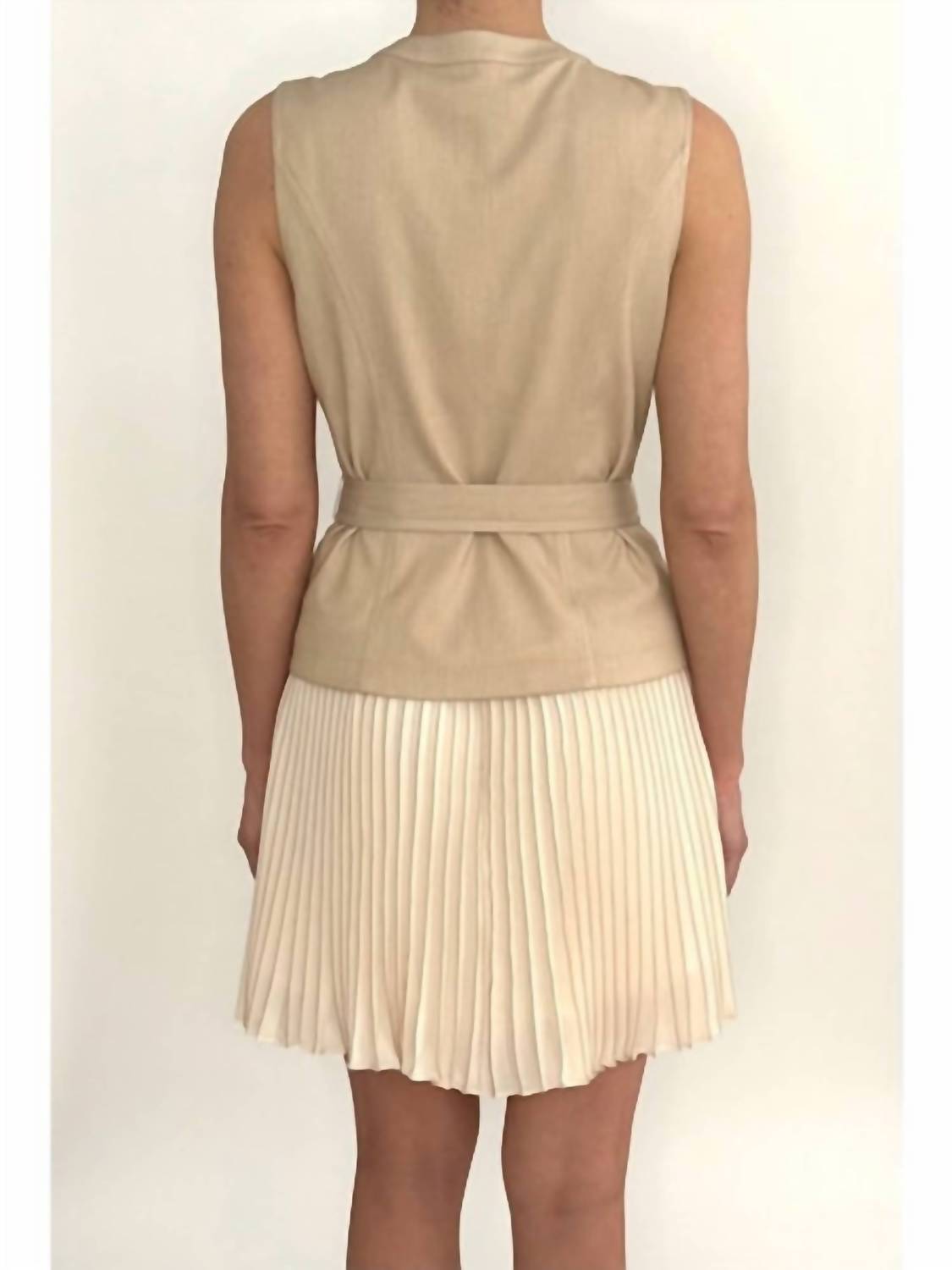 Cartolina Nantucket Emory Mini Dress in ecru 1 - women's dress - detail view