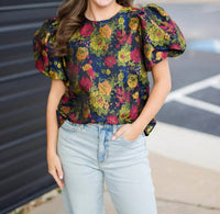 Thml - Puff Sleeve Textured Detail Top
