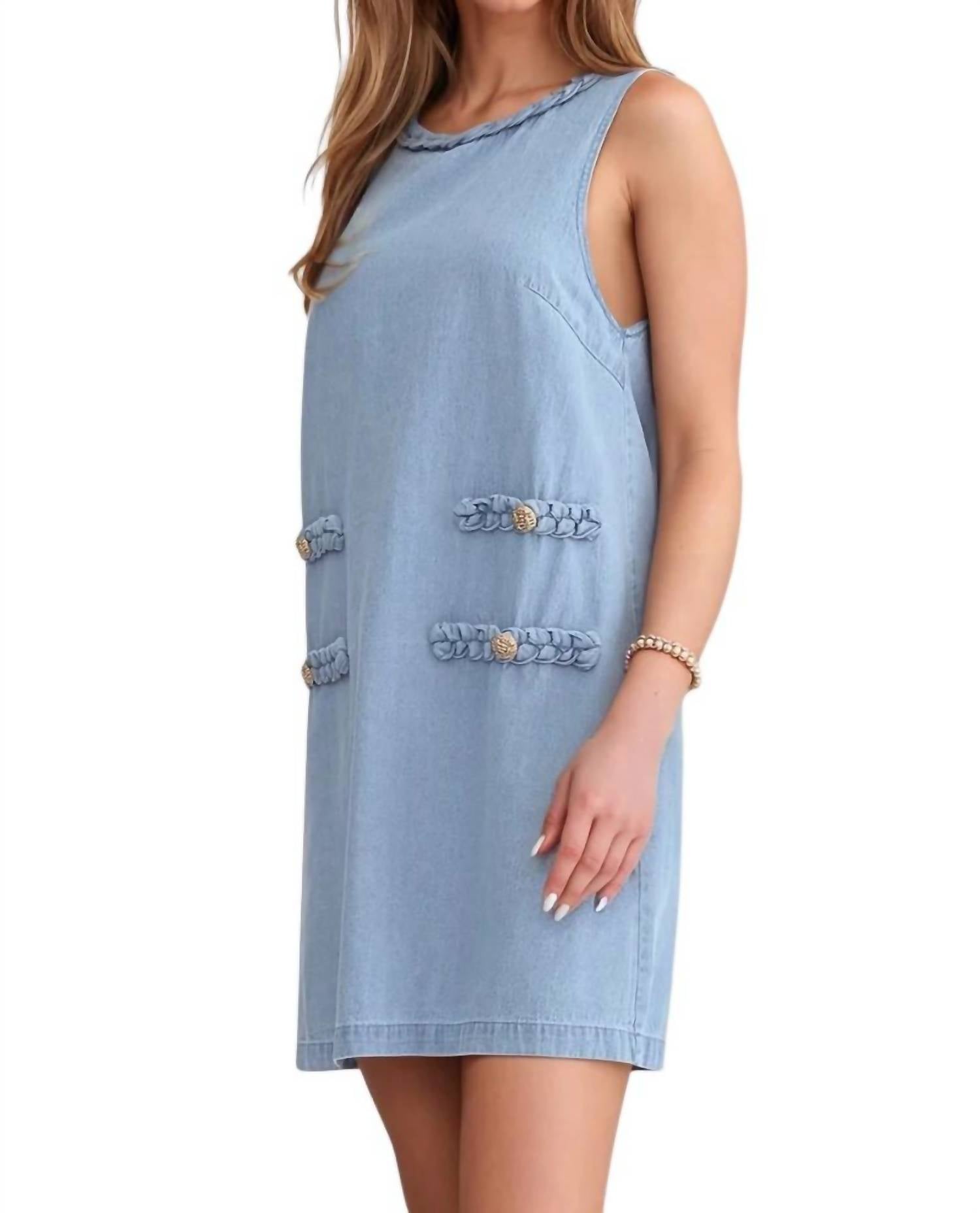 Entro - Lune Braided Detailed Sleeveless Sheath Dress