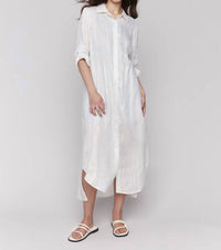 Charlie B - Foil Print Linen Blend Tunic Dress