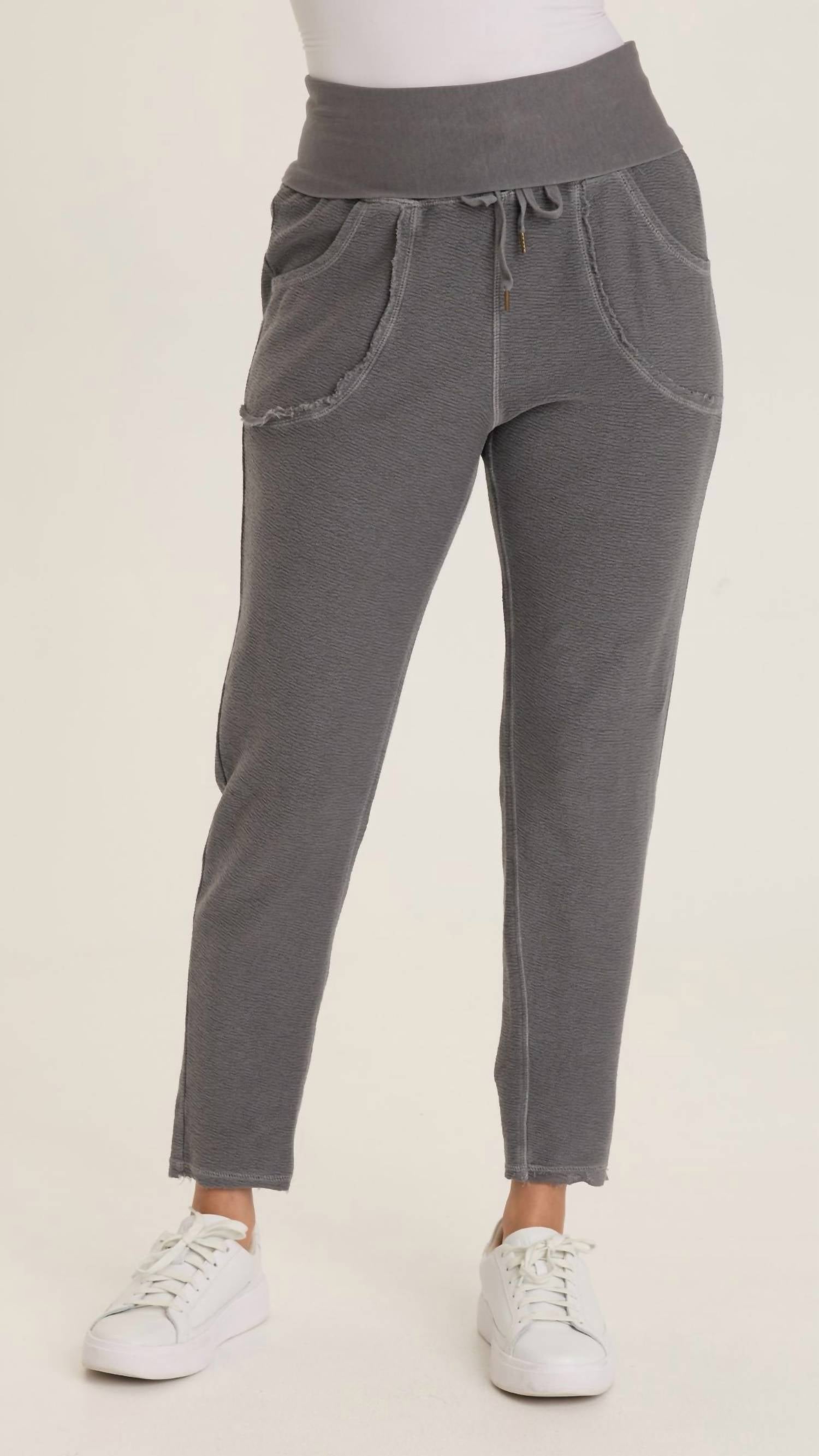 Wearables Kiefer Slim Leg Crepe Knit Pants in nebulous pigment - women's pants