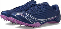 SAUCONY Women's Spitfire 5 Spike Shoes in indigo grape - women's shoe - detail view