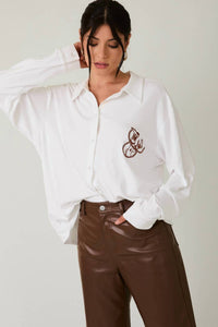 Sunday Edition - Cowgirl Embroidered Button Down Shirt